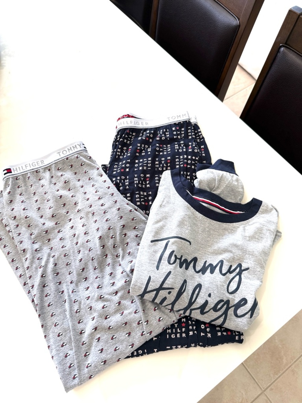 Tommy Hilfiger Grey & Navy Logo Lounge Set